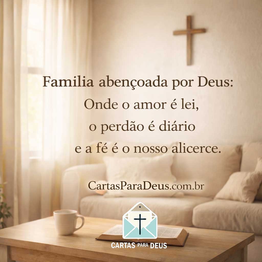 Frase bblica sobre família unida e abençoada para status do WhatsApp"
